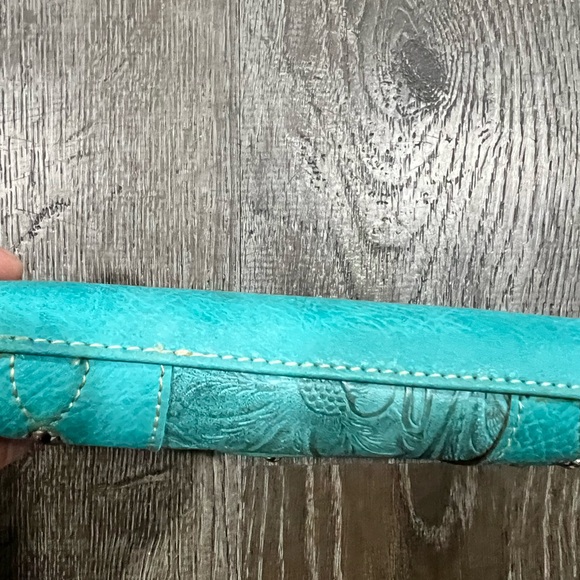 Turquoise Wallet with Embossed Design - Picture 12 of 16